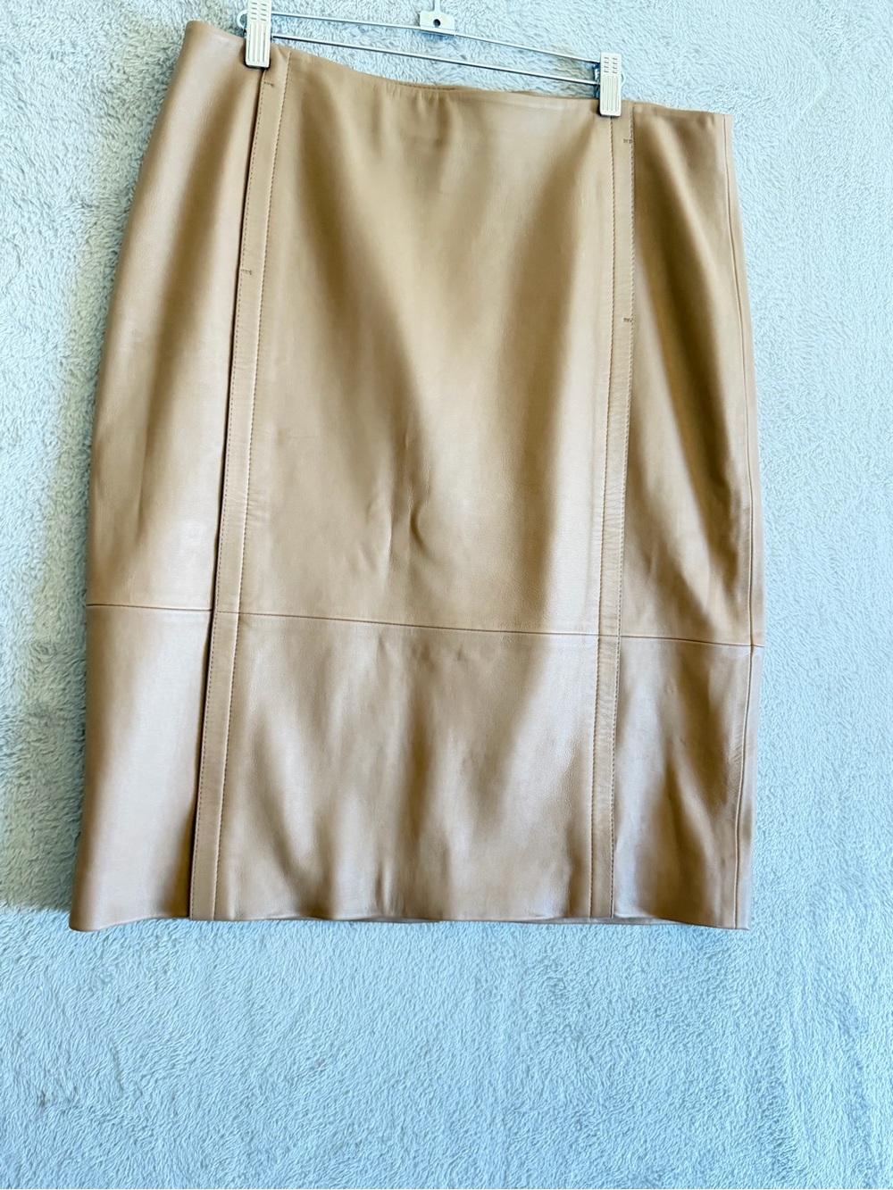 Hugo Boss "Selrita" Lamb Leather Pencil Skirt 12 - Picture 2 of 9